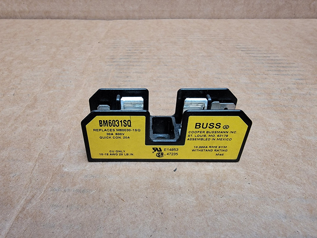 Bussman - Supplementary Fuseblocks Type M, For 13/32x1-1/2 Fuses 600 Volt AC 1/10 to 30 Amps - Part #: BM6031SQ