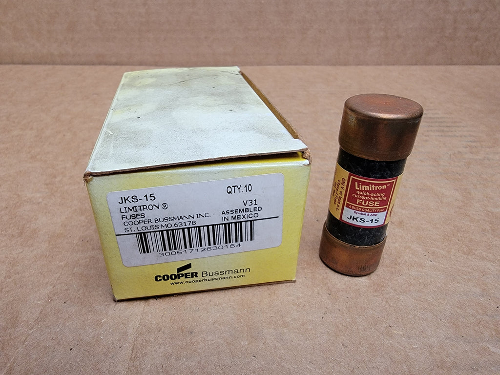 Bussman - Fuse; Cylinder; Fast Acting; 15A; Class J; Cartridge; 600VAC - Part #: JKS-15