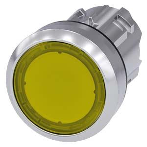 Siemens - 22mm Yellow Illuminated Pushbutton Mechanism - Part #: 3SU1051-0AB30-0AA0