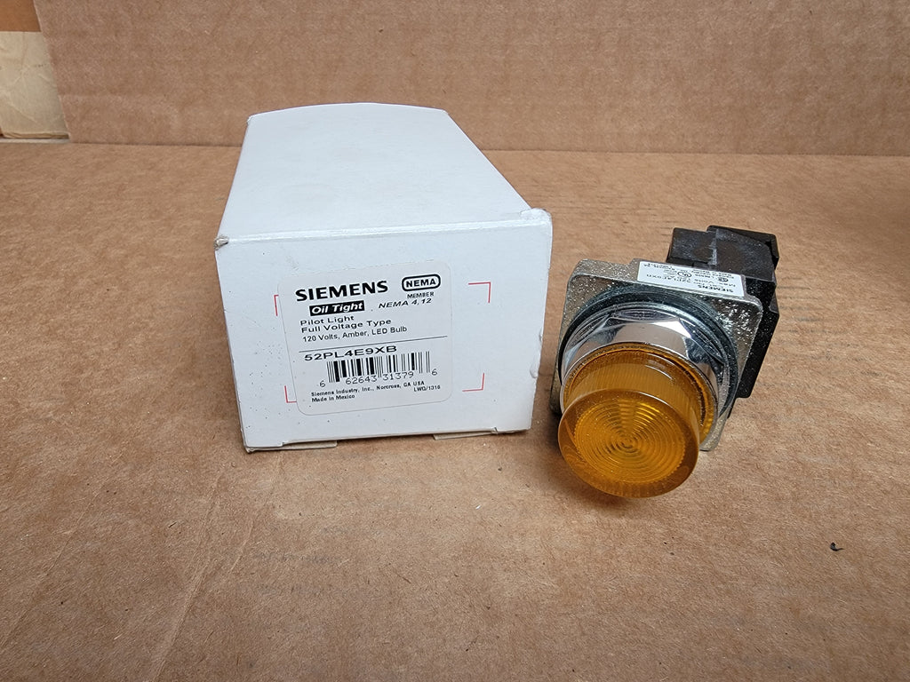 Siemens - Indicator Light Amber 120V LED bulb Plastic Lens - Part #: 52PL4E9XB