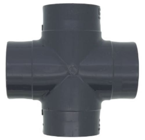 Cross - PVC - 1-1/2" SCH 80 PVC SW CROSS - Part #: 820-015