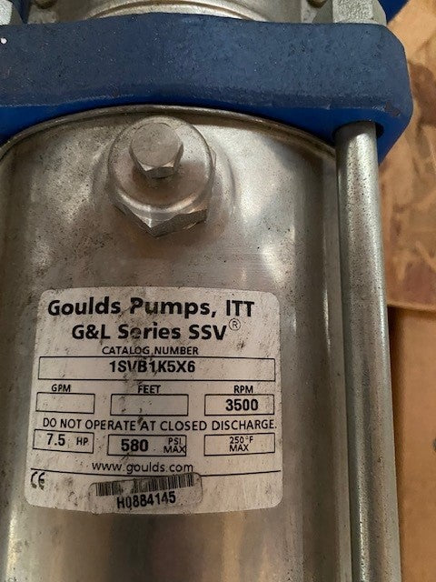 Goulds - Pump - Part: 1SVB1K5X6