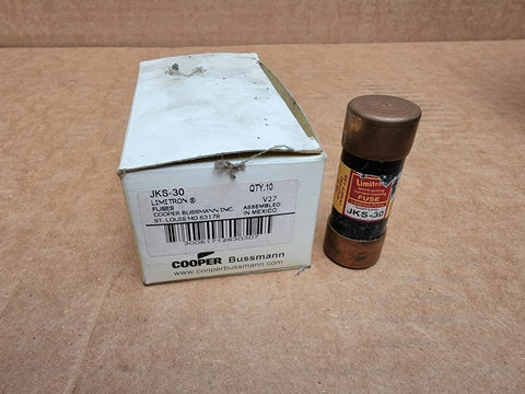 Bussman - Fuse; Cylinder; Fast Acting; 30A; Class J; Cartridge; 600VAC - Part #: JKS-30