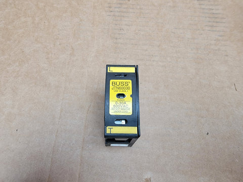 Bussman - Fuseholder, 1-P, 30A/600V Max, J, Touchsafe, DIN Mount, Removable Fuse Carrier, Indicating - Part #: JTN60030