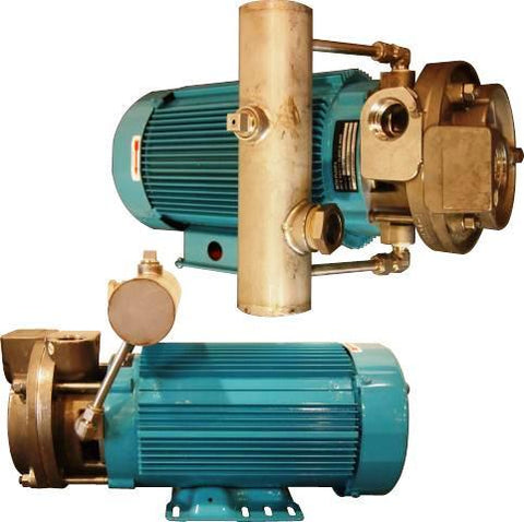 MTH T51J Series SS Regenerative Turbine Pump (Quench Gland) - Viton/GLSC/GLSC Seals - 5HP - 3-Phase - 60Hz - 208-230/460VAC - 3450 RPM TEFC Close Coupled Motor Part #: T510JSSQP5HPT