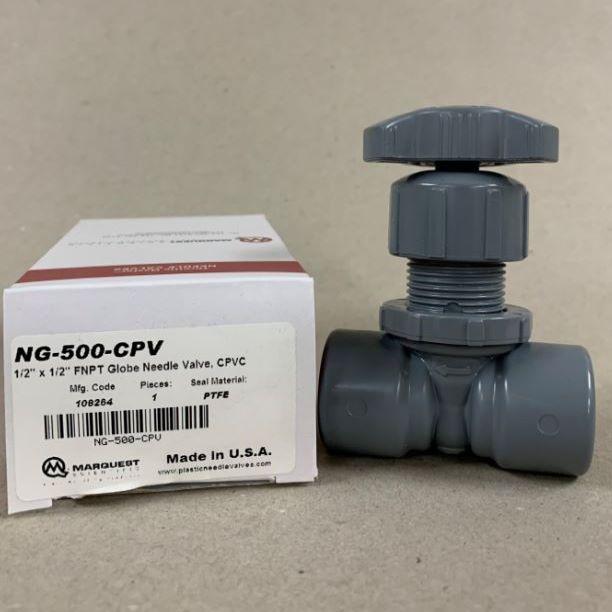 MARQUEST CPVC NEEDLE VALVE - ½” FNPT - Part #: NG-500-CPV