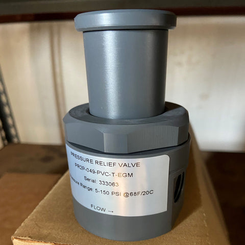 Blacoh - PVC - Pressure Relief Valve - 1/2" - FNPT - Part #: PR2P-049-PVC-T