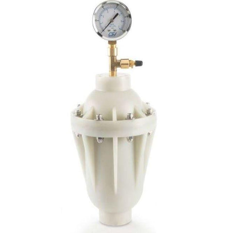 Griffco Pulsation Dampener -  160 cu-in Chargeable Chamber -  2" FNPT Connections -  PVDF Wetted & Non-Wetted Materials -  Viton Bladder - Part #: PD0042KV11