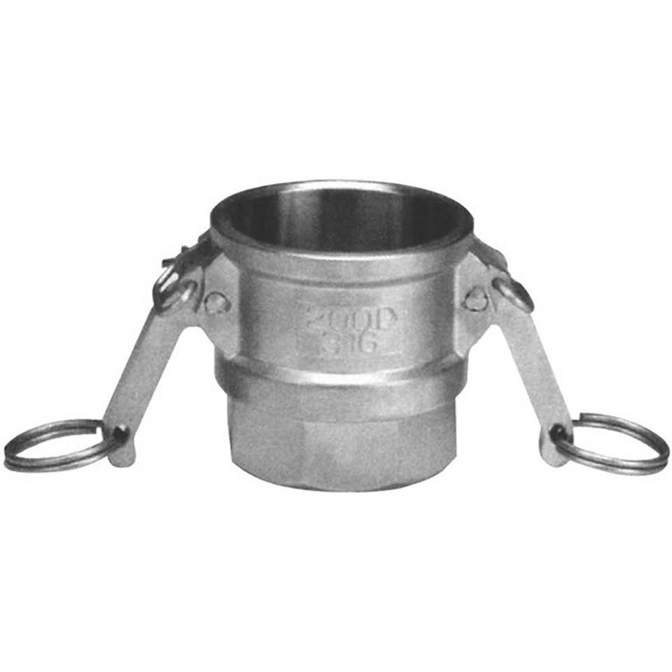 3" Female CAM by Female Thread - Type D - 316 Stainless Steel - Part #: D300-SS