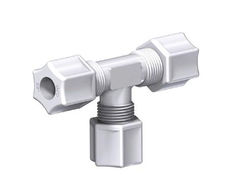 JACO - Union Tee - Polypropylene - 1/2 Tube - Part #: 70-8-P-PG