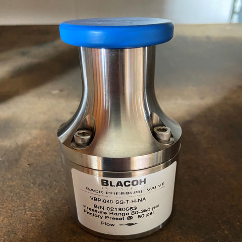 Blacoh 316SS Back Pressure Valve, 1/2 mini" FNPT Connections, 5-150 PSI Adjustable, PTFE Diaphragm, High Pressure - Part # - VBP-049-SS-T-H-NA