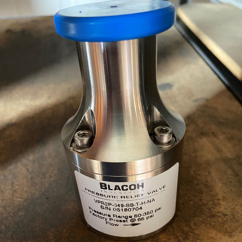 Blacoh 316SS 2-Port  Pressure Relief Valve, 1/2" 2 Port NPT Connections, 5-150 PSI Adjustable, PTFE Diaphragm - Part # - VPR2P-049-SS-T-H-NA