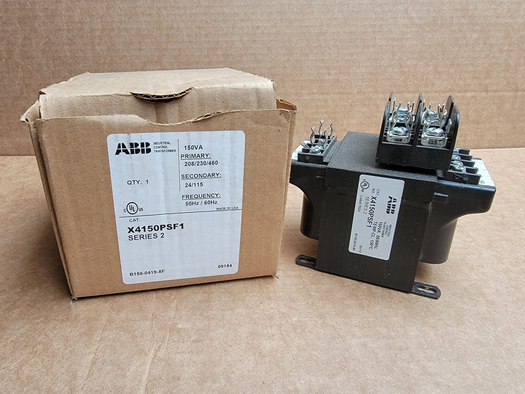 ABB - 150VA Panel Mount Transformer; 460V ac Primary; 24 V ac; 115 Vac Secondary - Part #: X4150PSF1